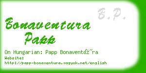bonaventura papp business card